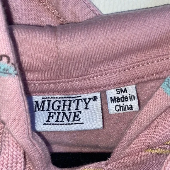 Mighty Fine Pink Hoodie with Celestial Design - Picture 2 of 4